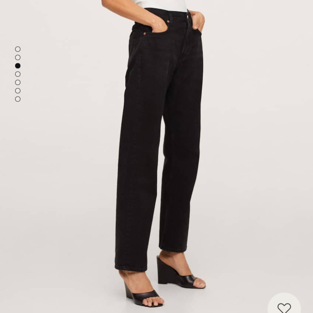 MANGO Black Jeans (Mid-Rise + Straight)